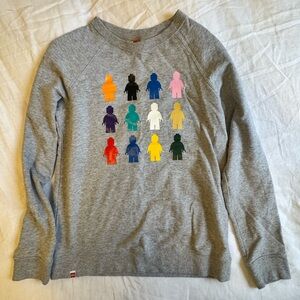 Lego Gray Sweatshirt with Colorful Minifigure Design (unisex XL)